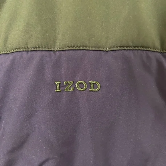 Izod Color Block Puffer Vest Blue/Green Sz Lg - Picture 4 of 7